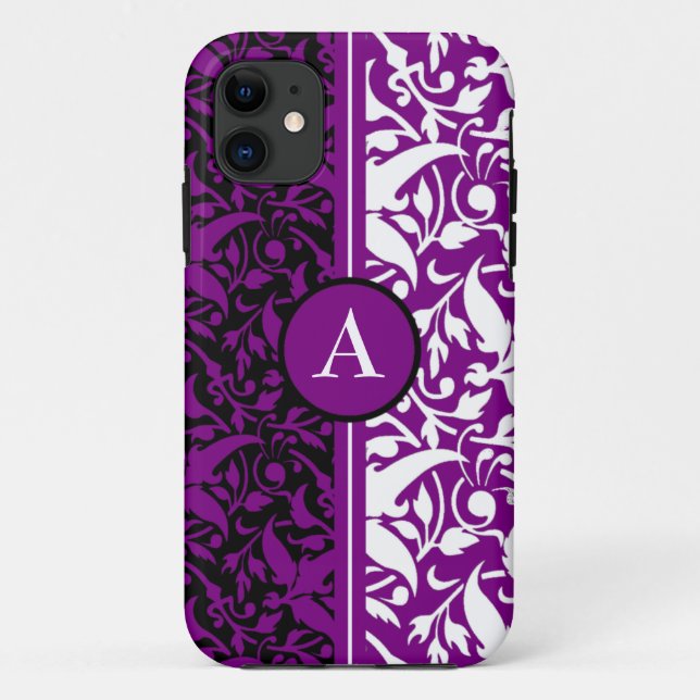 Capa Para iPhone Da Case-Mate damasco do monograma (Verso)