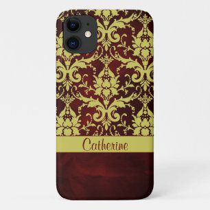 Capa Para iPhone Da Case-Mate Damasco Dourado de Borgonha personalizado