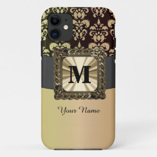 Capa Para iPhone Da Case-Mate Damasco preto e ouro personalizado