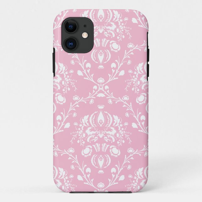 Capa Para iPhone Da Case-Mate Damasco Rosa e Branco (Verso)