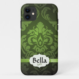 Capa Para iPhone Da Case-Mate Damasco Verde com nome