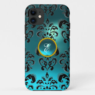 Capa Para iPhone Da Case-Mate DAMASK GEM MONOGRAM - Amarino azul