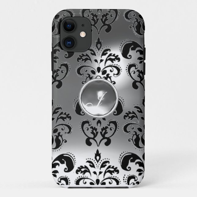 Capa Para iPhone Da Case-Mate DAMASK GEM MONOGRAM branca (Verso)
