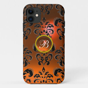 Capa Para iPhone Da Case-Mate DAMASK GEM MONOGRAM laranja