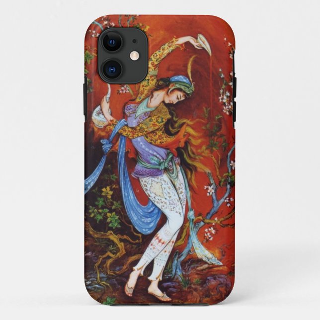Capa Para iPhone Da Case-Mate Dança persa da mulher com pássaro & vinho (Verso)