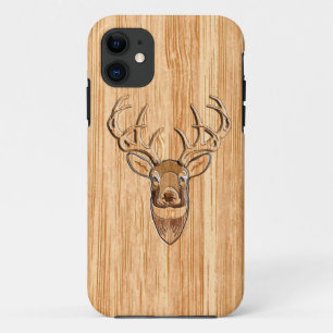 Capa Para iPhone Da Case-Mate Decoração de madeira com cabeça de cervo de cauda 