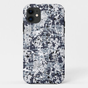 Capa Para iPhone Da Case-Mate Decoração urbana da camuflagem de Digitas da prata