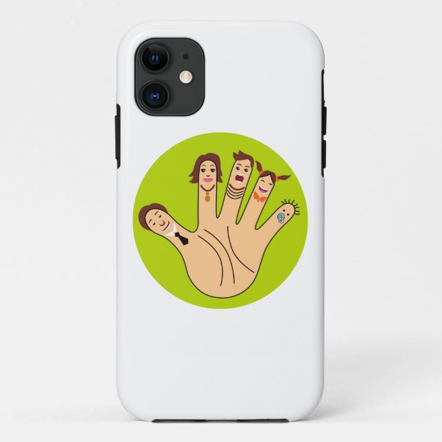 Capa Para iPhone Da Case-Mate Desenho da família de dedos (Verso)