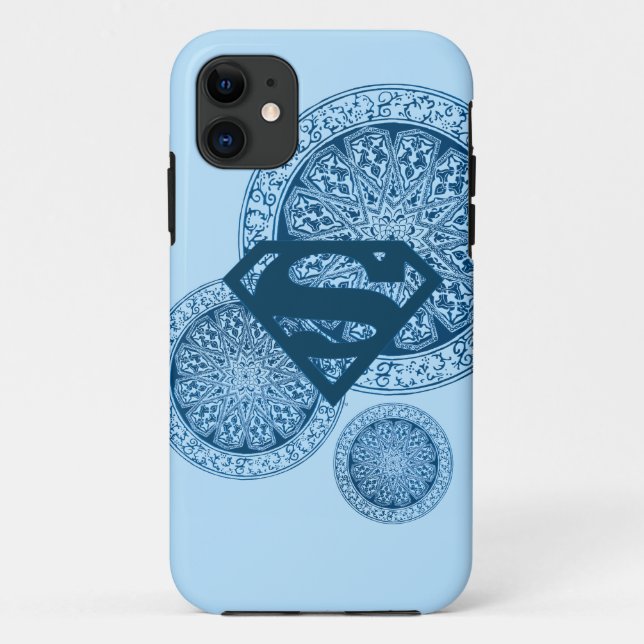 Capa Para iPhone Da Case-Mate Design azul do círculo de Supergirl (Verso)