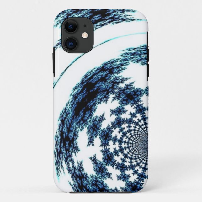 Capa Para iPhone Da Case-Mate Design de Fractal Azul Clássico (Verso)