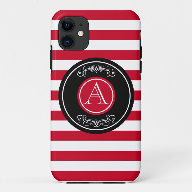 Capa Para iPhone Da Case-Mate Design de monograma elegante (Verso)
