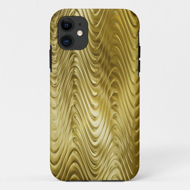 Capa Para iPhone Da Case-Mate design de padrão metálico - ondas de ouro fino (Verso)