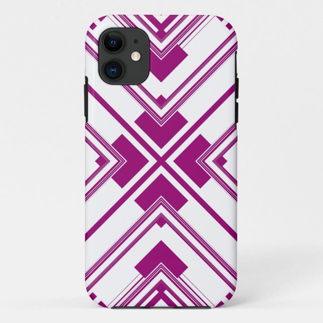 Capa Para iPhone Da Case-Mate Design de Retro-Arte de Padrão Roxo (Verso)
