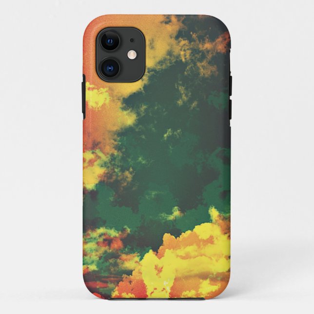 Capa Para iPhone Da Case-Mate Design digital abstrato de nuvem vermelha verde (Verso)