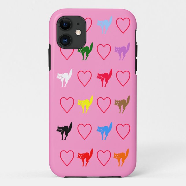 Capa Para iPhone Da Case-Mate Design do gato do amor (Verso)