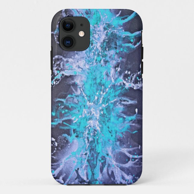 Capa Para iPhone Da Case-Mate Design do Splatter Grunge - azul (Verso)