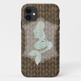 Capa Para iPhone Da Case-Mate Design rústico com a silhueta gasto da sereia