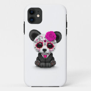 Capa Para iPhone Da Case-Mate Dia cor-de-rosa da panda inoperante do crânio do