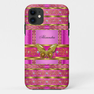 Capa Para iPhone Da Case-Mate Diamante Borboleta Rosa Quente Ouro Exótico