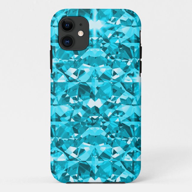 Capa Para iPhone Da Case-Mate Diamantes impressionantes do Aqua (Verso)