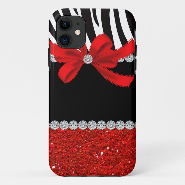 Capa Para iPhone Da Case-Mate Diva do diamante (brilho vermelho) (Verso)