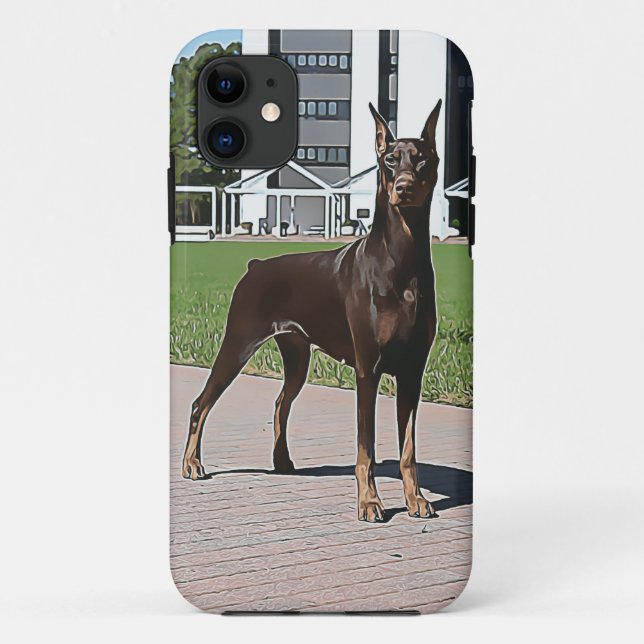 Capa Para iPhone Da Case-Mate Doberman vermelho (v11-1) (Verso)