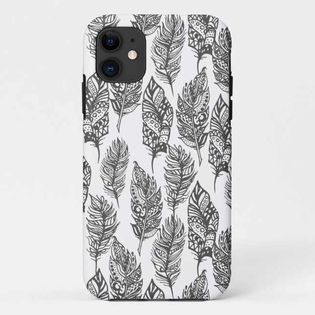 Capa Para iPhone Da Case-Mate Doodle macio das penas (Verso)