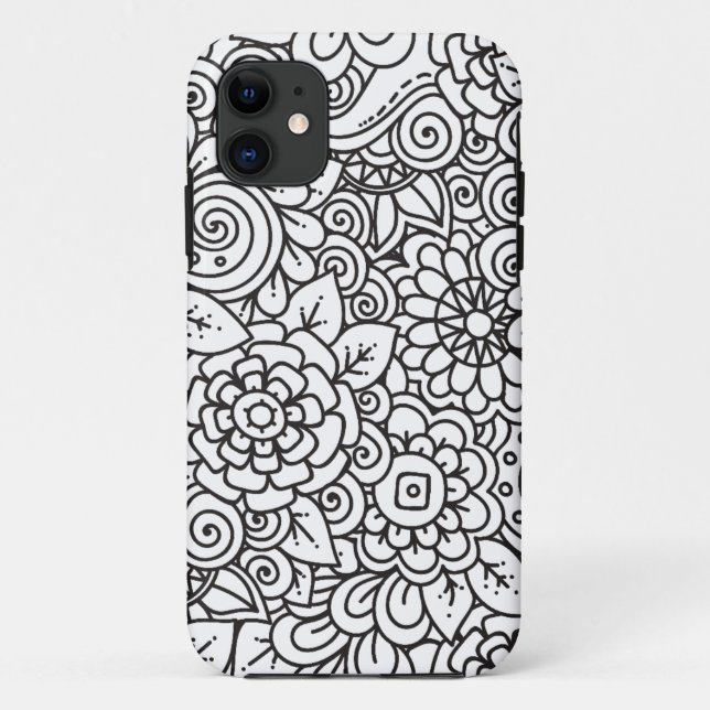Capa Para iPhone Da Case-Mate Doodle retro floral (Verso)