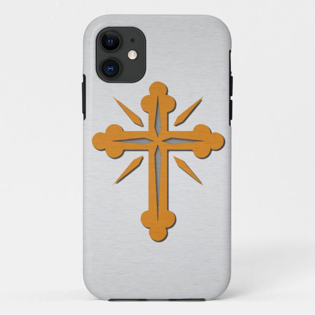 Capa Para iPhone Da Case-Mate Dourado Cross e Platinum Aço Inoxidável (Verso)