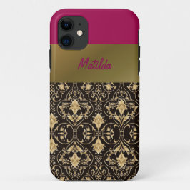 Capa Para iPhone Da Case-Mate Dourado damasco e vermelho