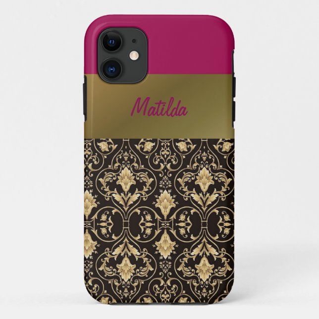 Capa Para iPhone Da Case-Mate Dourado damasco e vermelho (Verso)