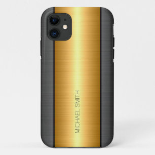 Capa Para iPhone Da Case-Mate Dourado e preto de aço inoxidável