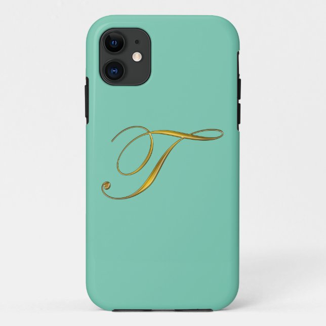 Capa Para iPhone Da Case-Mate Dourado Monograma Inicial T Iphone 6 Caso (Verso)