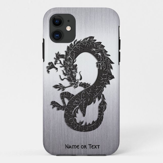 Capa Para iPhone Da Case-Mate Dragão Oriental Negro (Verso)