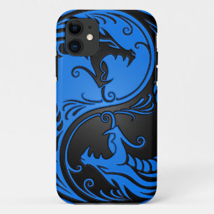 Capa Para iPhone Da Case-Mate Dragões azuis e pretos de Yin Yang