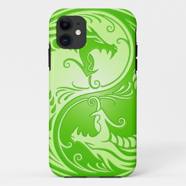 Capa Para iPhone Da Case-Mate Dragões de Yin Yang, luz - verde (Verso)