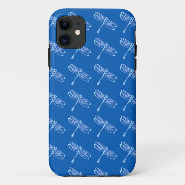 Capa Para iPhone Da Case-Mate Dragonflies, azul pálido, azul denim (Verso)