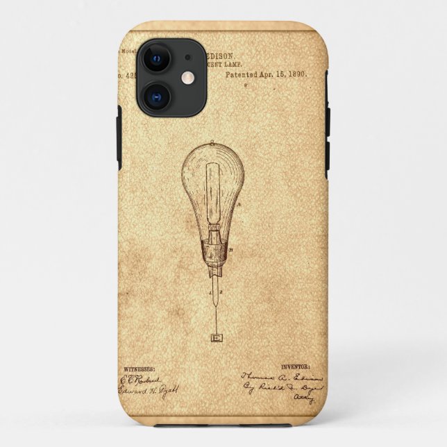Capa Para iPhone Da Case-Mate Edison Bulb Patent (Verso)