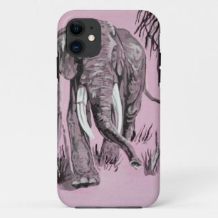 Capa Para iPhone Da Case-Mate Elefante Atravessando A Savana-De-Pé-Rosa