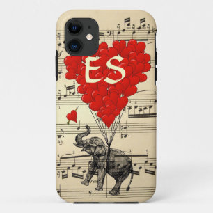 Capa Para iPhone Da Case-Mate Elefante do vintage & balões vermelhos do coraç