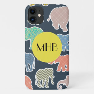 Capa Para iPhone Da Case-Mate Elefantes Coloridos, Padrão De Elefantes, Monogram