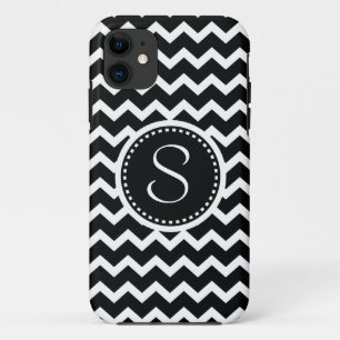 Capa Para iPhone Da Case-Mate Elegância retro do ziguezague preto e branco de