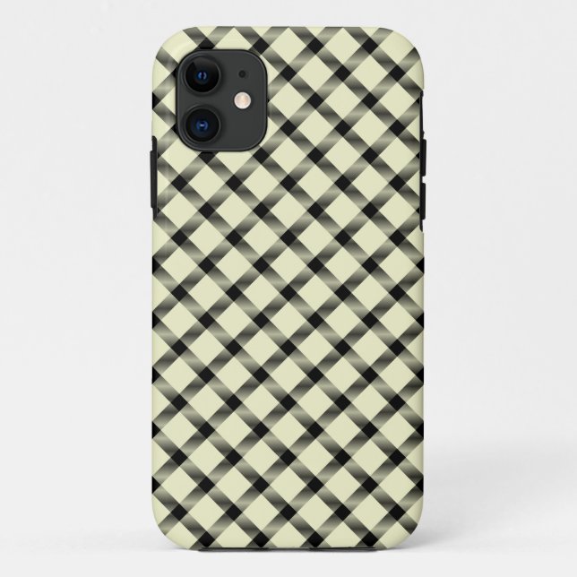 Capa Para iPhone Da Case-Mate Elegante Beige E Black Tartan (Verso)