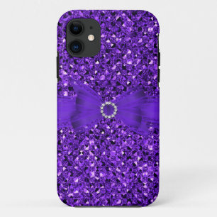 Capa Para iPhone Da Case-Mate Elegante sofisticado look roxo com brilho prateado