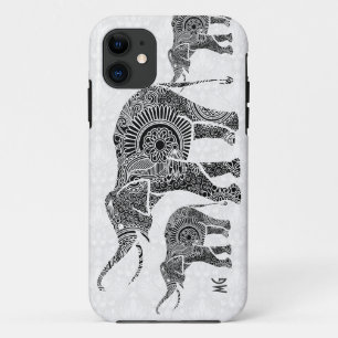 Capa Para iPhone Da Case-Mate Elephant-Monograma Floral de Vintage em Preto e Br