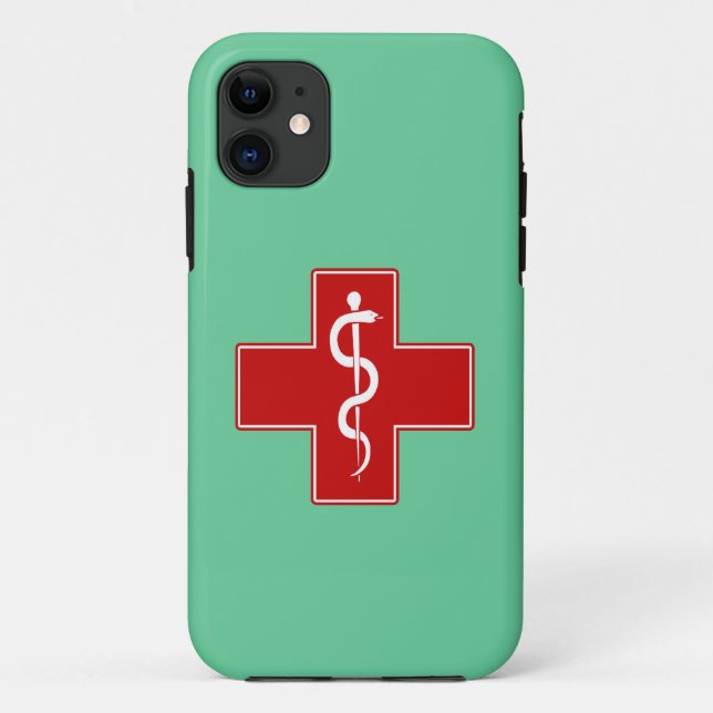 Capa Para iPhone Da Case-Mate Enfermeira Rod de Asclepius (Verso)