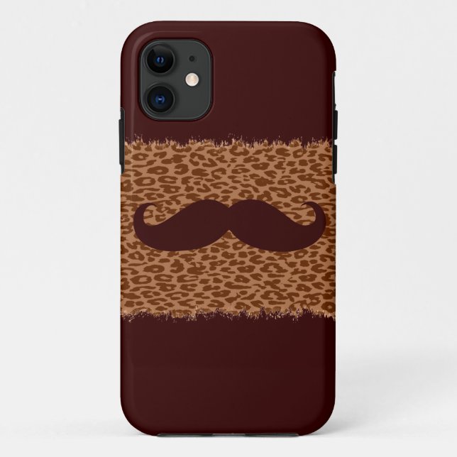 Capa Para iPhone Da Case-Mate Engraçado bigode na pele do leopardo (Verso)