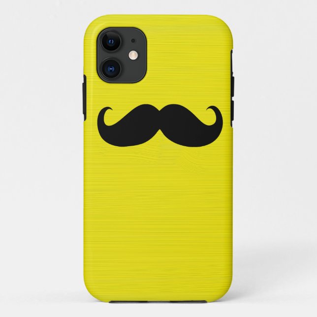 Capa Para iPhone Da Case-Mate Engraçado bigode preto no fundo amarelo (Verso)
