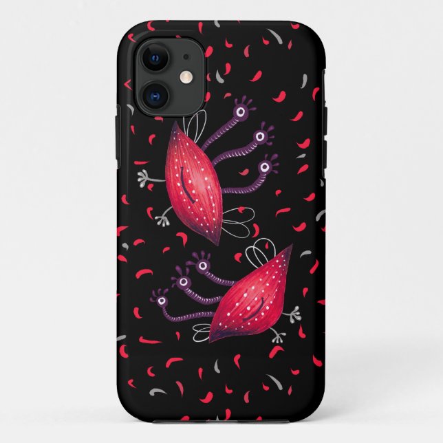 Capa Para iPhone Da Case-Mate Engraçado Vermelho Três Olhos Aliens (Verso)
