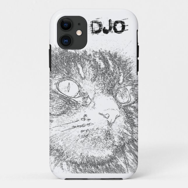 Capa Para iPhone Da Case-Mate Esboço personalizado da cara do gatinho (Verso)